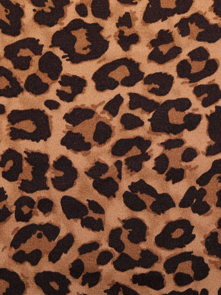 Lace V-Neck T-Back Shaping Bodysuit in leopard print, lace V-neck shaping bodysuit with seamless thong T-back finish