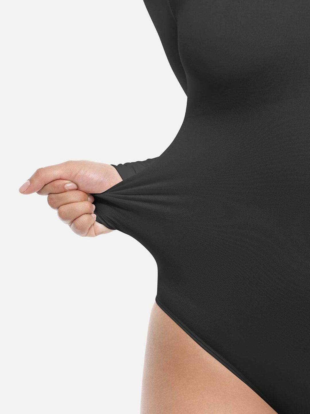 long sleeve body shaper with light tummy control and breathable stretch fabric for a smooth, flattering fit