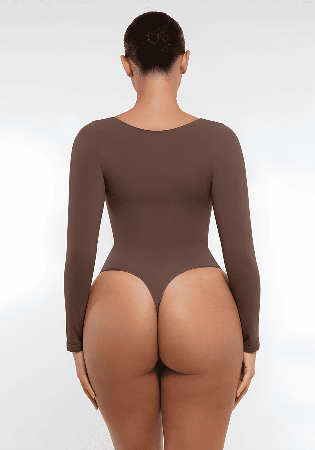 long sleeve sculpting bodysuit with seamless full-back coverage and smooth waist shaping for a sleek, everyday fit