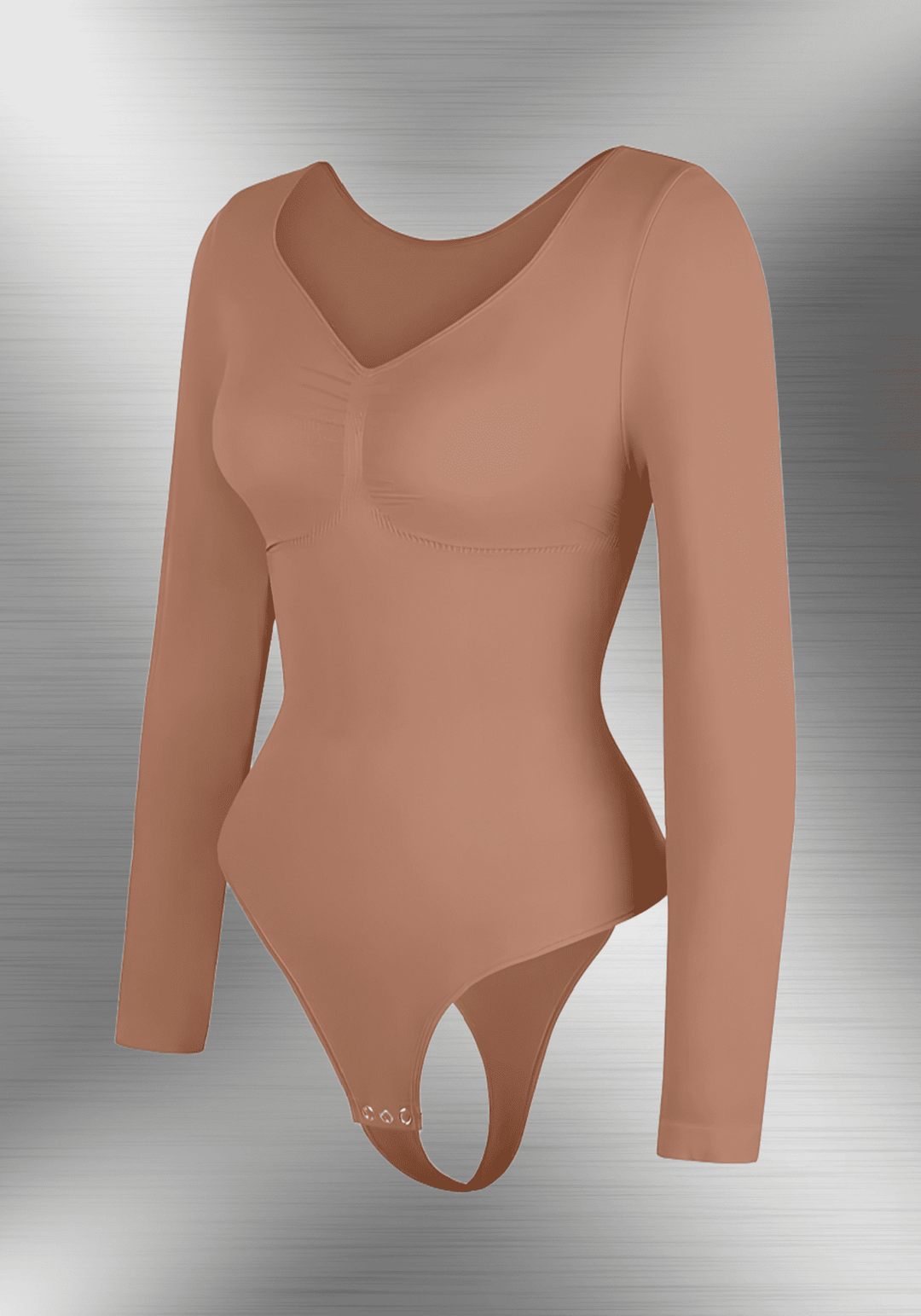 long sleeve sculpting bodysuit in seamless butter-soft fabric for waist shaping, smooth layering, and everyday comfort