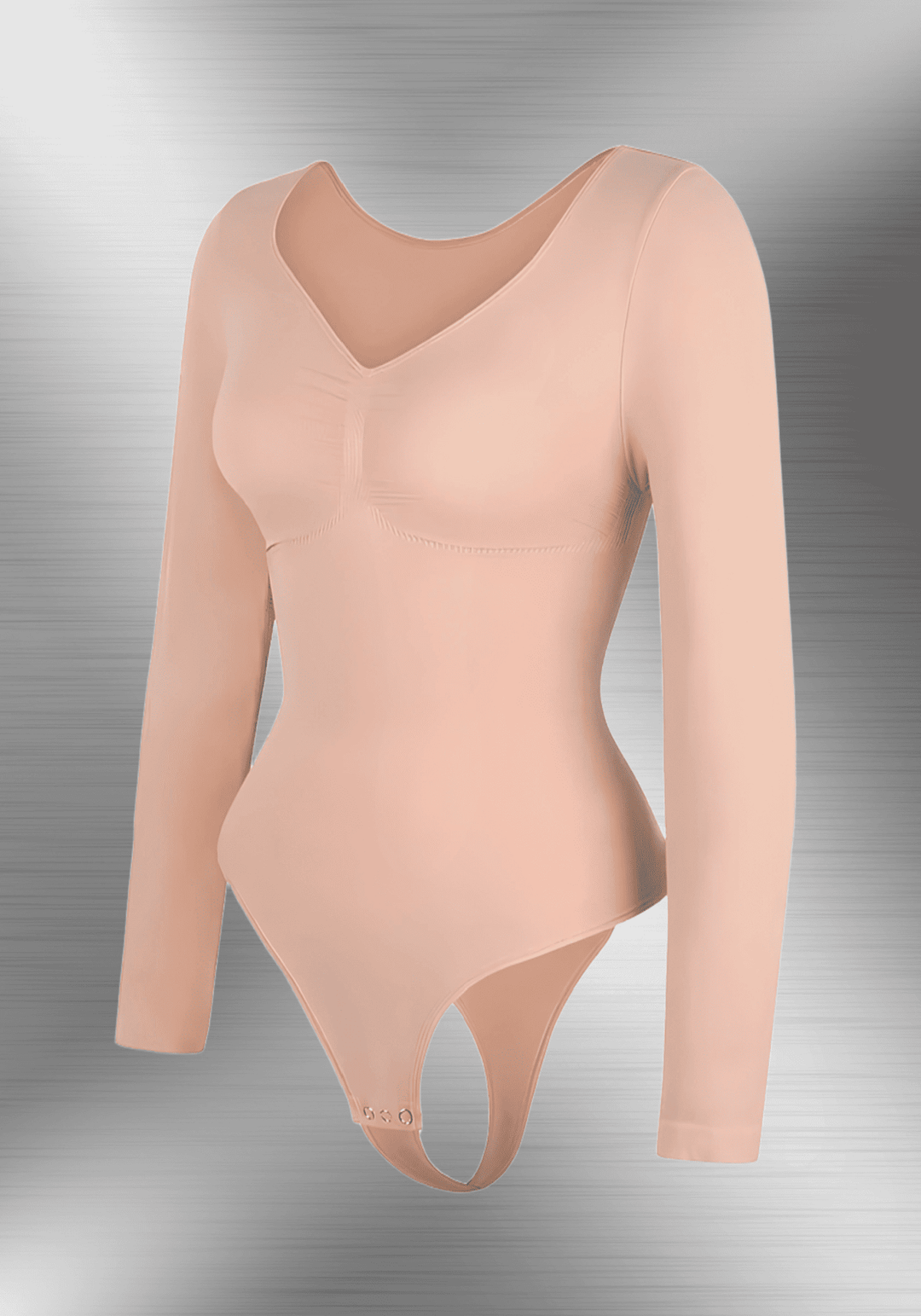 long sleeve sculpting bodysuit with seamless sculpting fit, long sleeves, and smooth waist shaping for layering