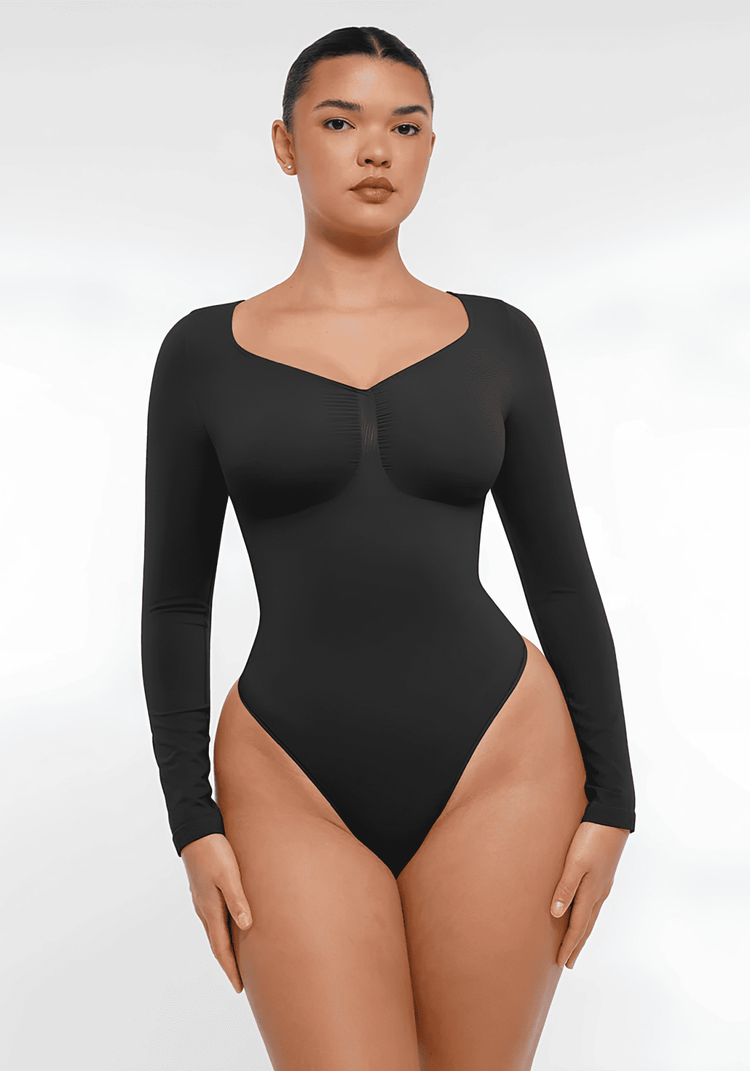 long sleeve sculpting bodysuit with seamless shaping fit and long sleeves for smooth everyday support