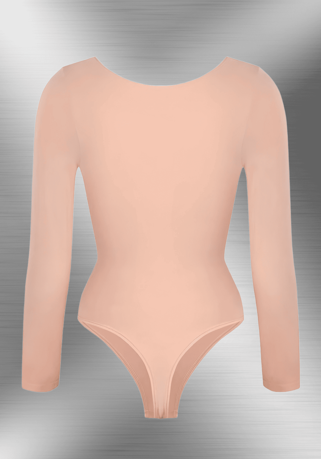 long sleeve sculpting bodysuit with seamless smoothing fit, waist shaping design, and long-sleeve silhouette for layering