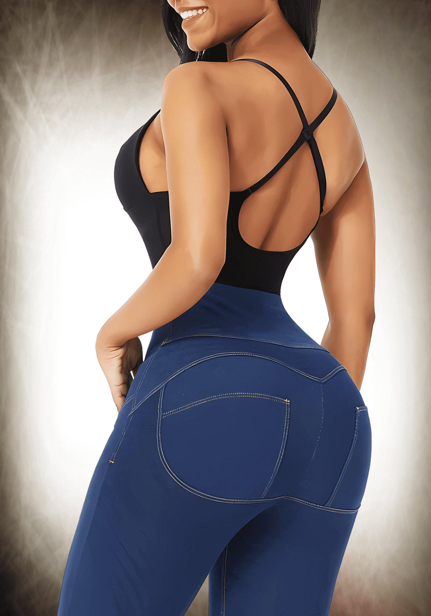 low back thong bodysuit with criss-cross straps, seamless sculpting fit, and tummy control for low-back dresses