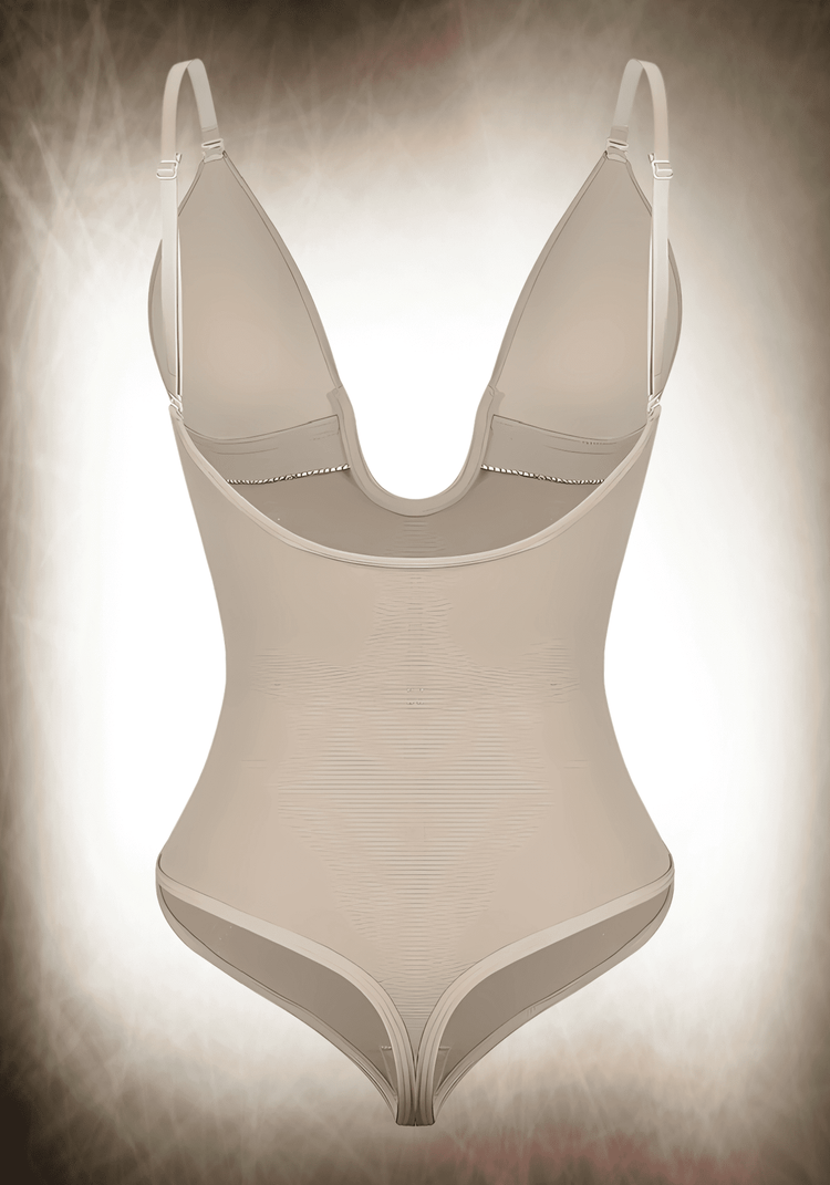 Sculpt Low Back Thong Bodysuit, low back thong bodysuit with adjustable straps and seamless tummy control for dresses
