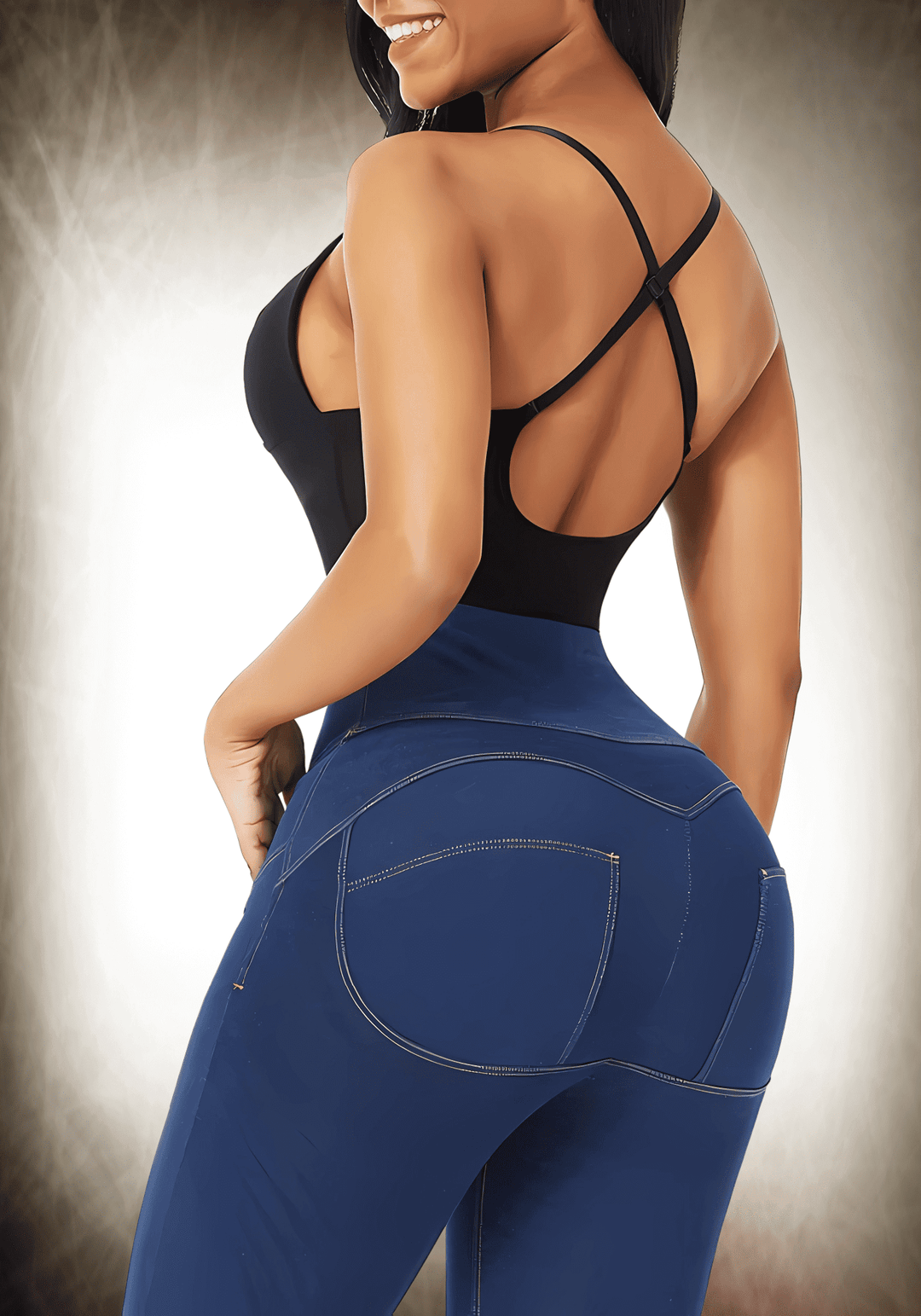 low back thong bodysuit with criss-cross straps, seamless sculpting fit, and tummy control for low-back dresses