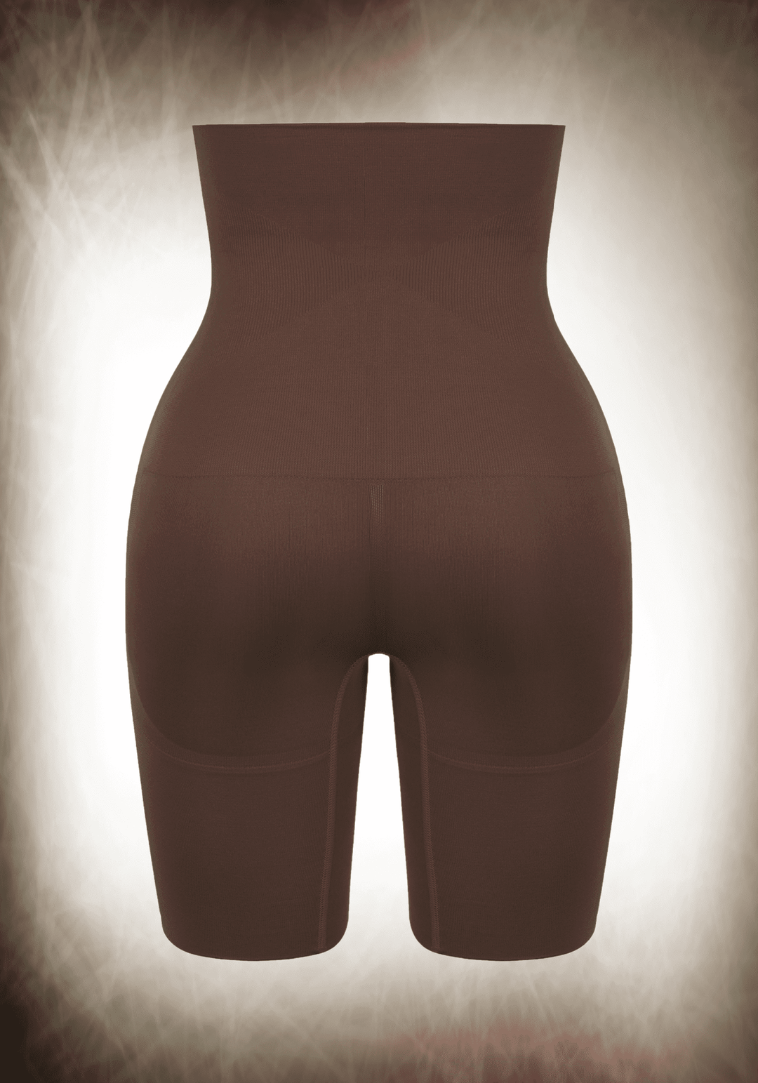 mid-thigh body shaper with medium tummy control, back thigh compression, and lifted hip support