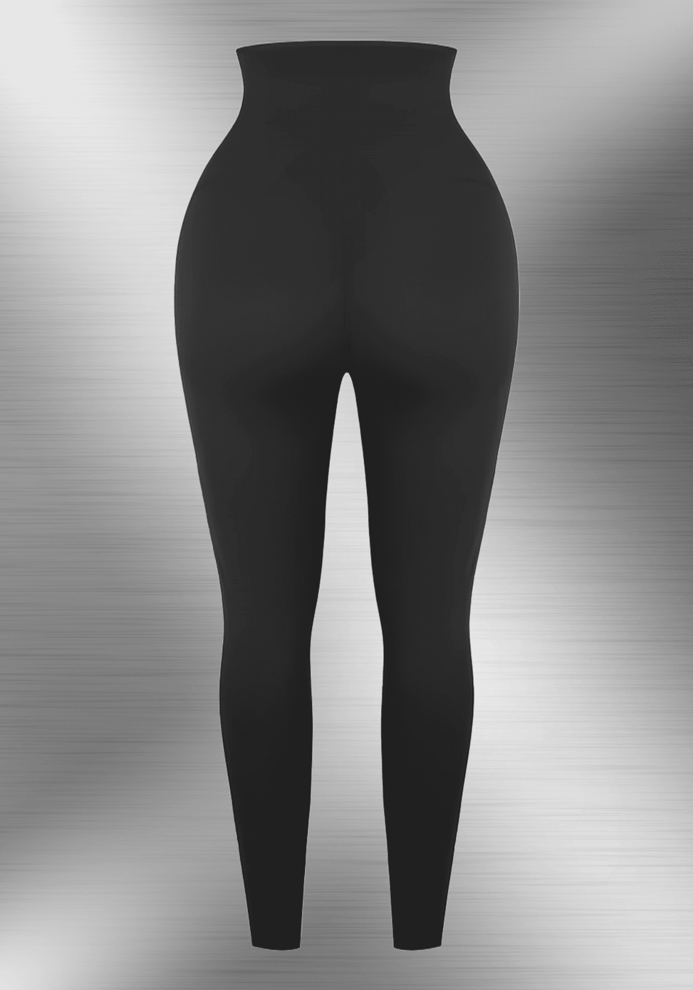neoprene workout leggings with high-waist, body-hugging fit and sleek slimming silhouette in black