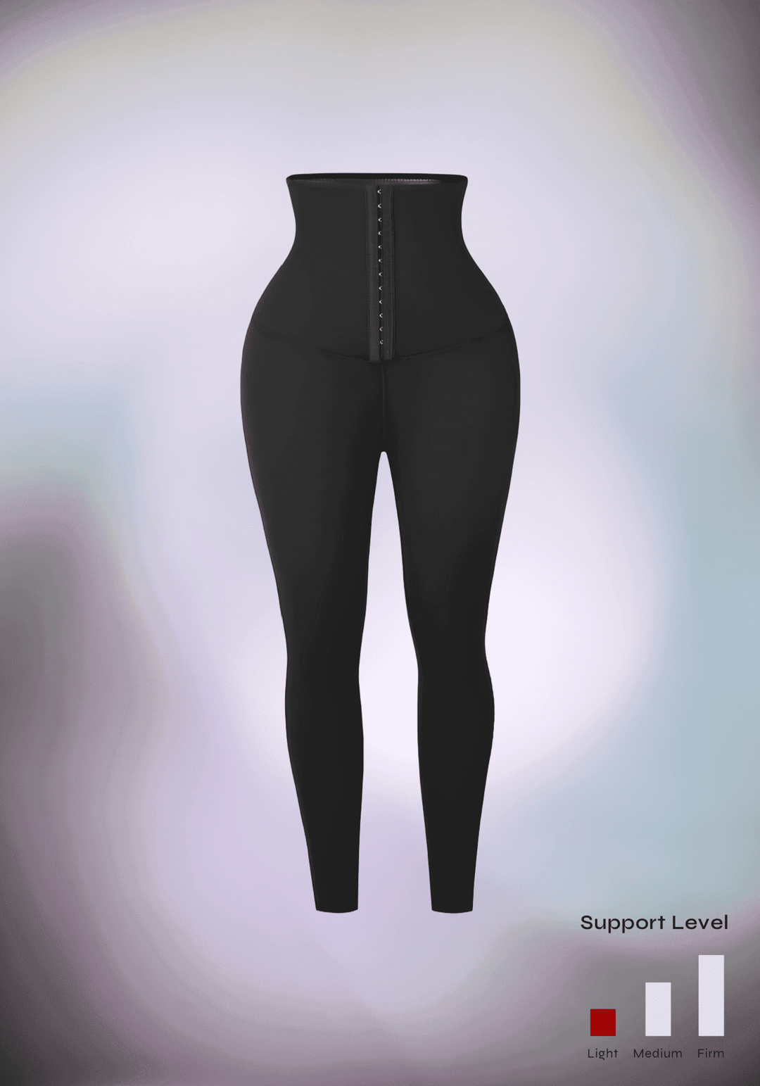 neoprene workout leggings with high waist, hook-and-eye closure, and supportive slimming fit for training
