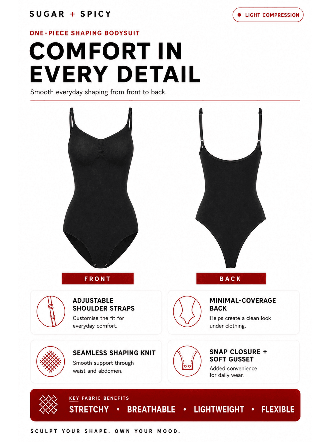 Bare Sculpt Seamless Thong Bodysuit