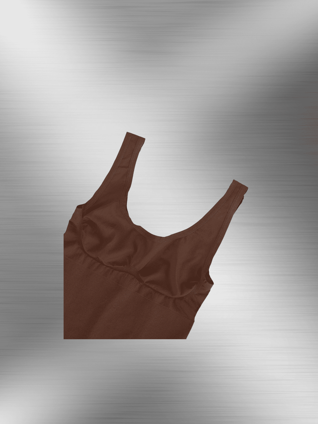 Compression sculpt brief bodysuit in brown with smooth, curve-enhancing fit and supportive shaping