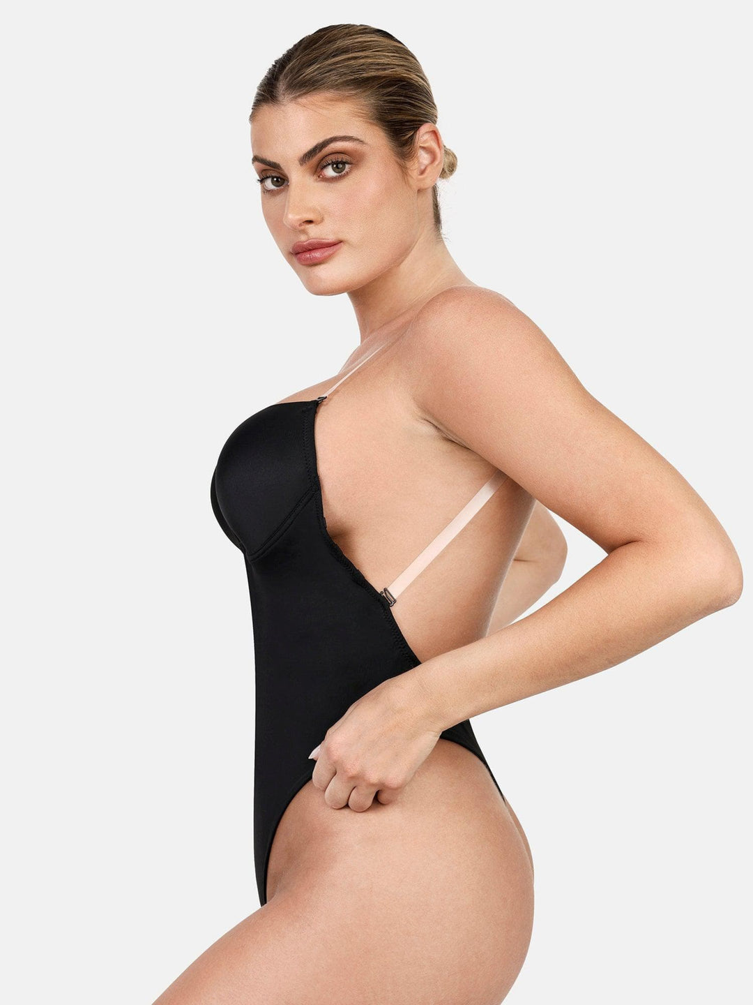 Deep V-Neck Backless U Plunge Bodysuit