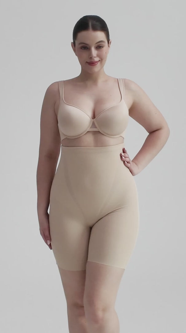 SculptAnchor Bonded High-Waist Mid-Thigh Shaping Shorts