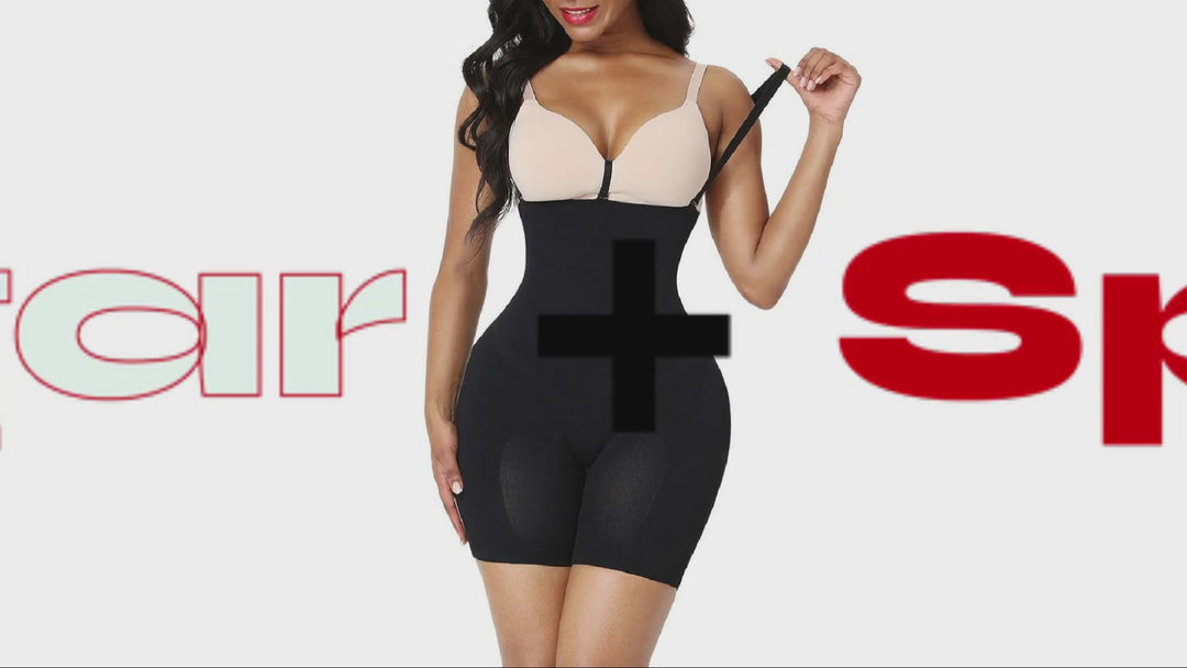 High-waisted Sculpt Bodysuit w/ Bra Clips Tight Fit