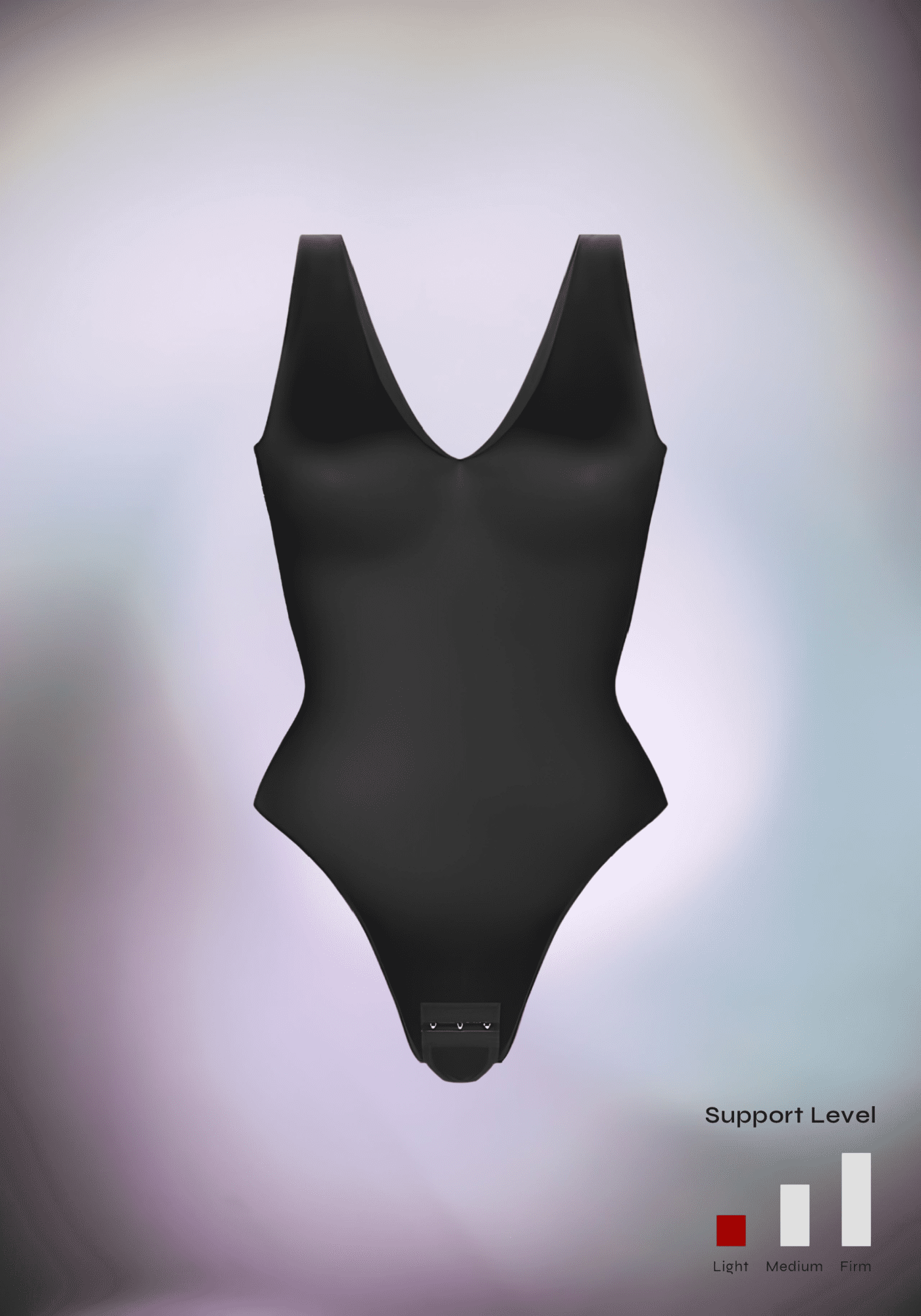 satin v-neck bodysuit with deep plunging neckline, figure-skimming silhouette, and smooth satin finish