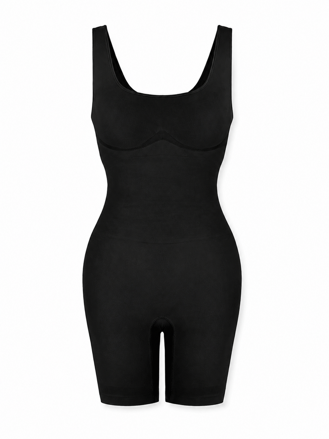 Black swimsuit with green piping on a white background