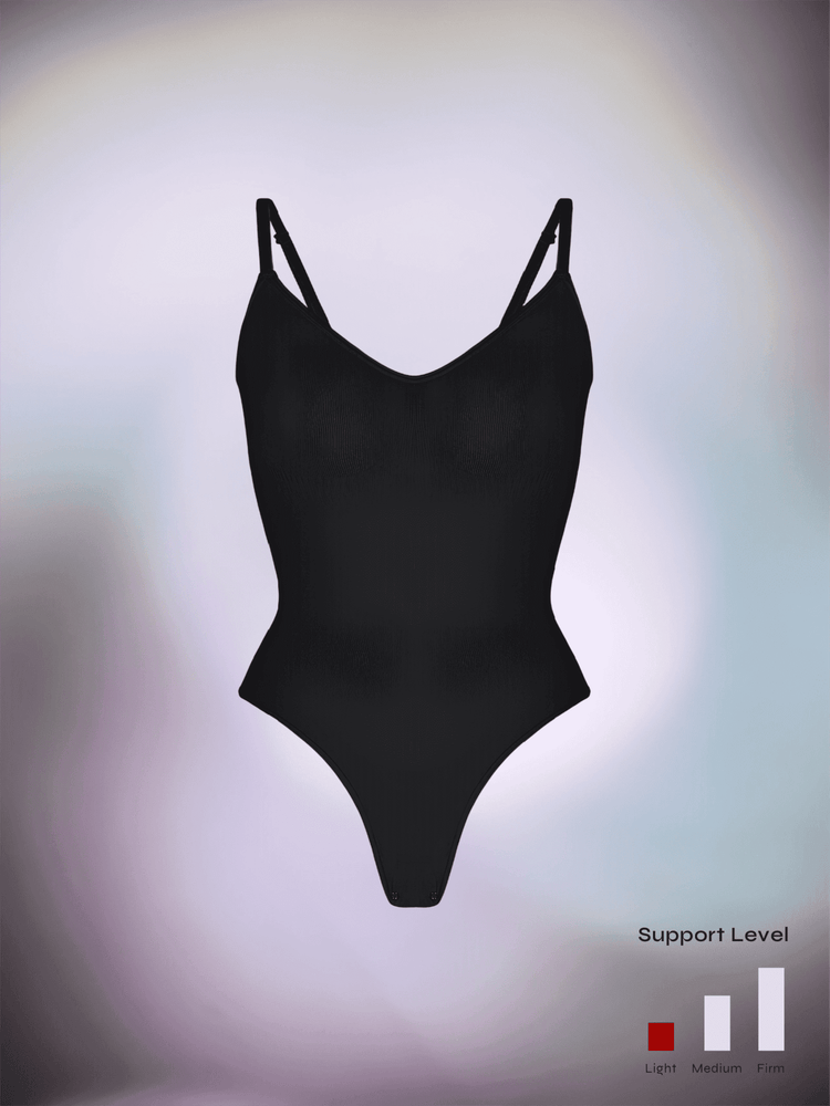 seamless covered bust bodysuit with light support, sculpting fit and snap crotch closure for breathable comfort