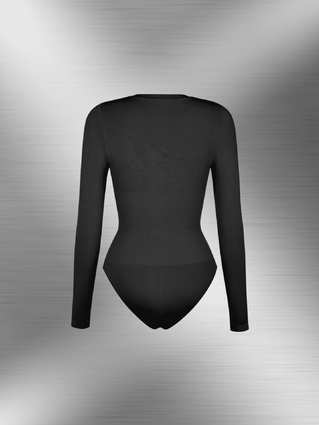 seamless long sleeve bodysuit black crew neck slimming shapewear with long sleeves and tummy control