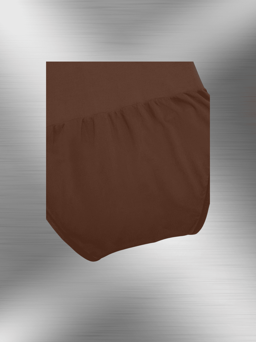 Brown seamless long sleeve bodysuit with tummy control and smooth fitted waist detail