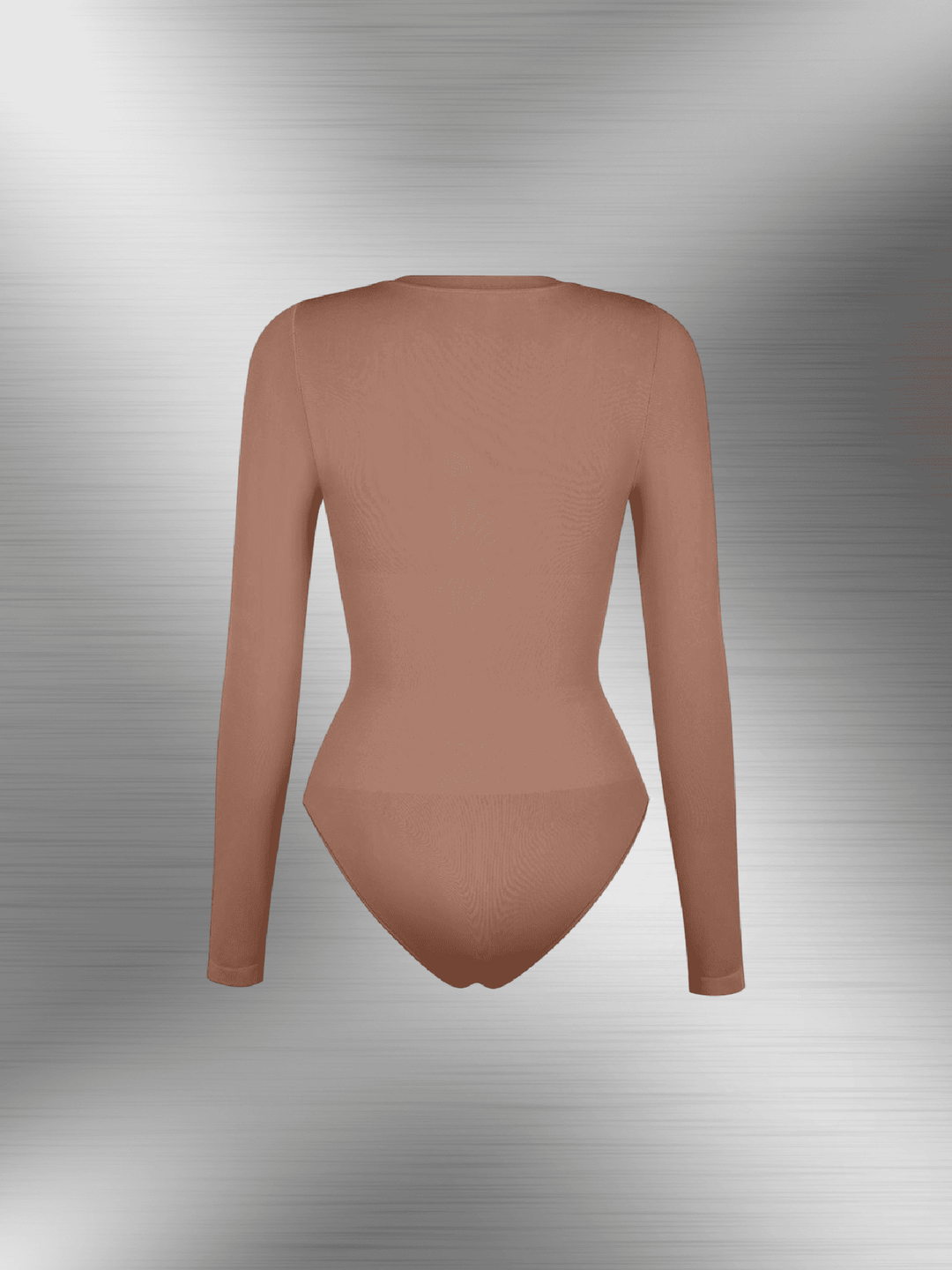 seamless long sleeve bodysuit by BodySculpt, back view, lightweight tummy control, smooth fitted silhouette
