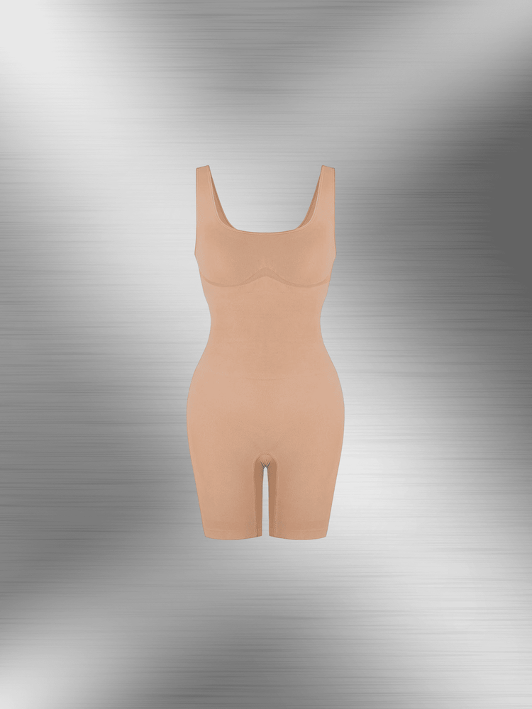 Seamless sculpt bodysuit shapewear with firm compression, waist and tummy control, and butt-enhancing lift