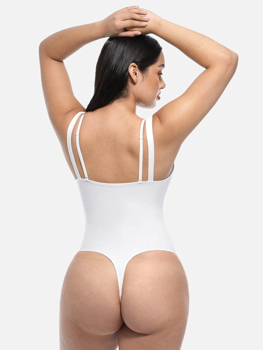 Lace V-Neck T-Back Shaping Bodysuit