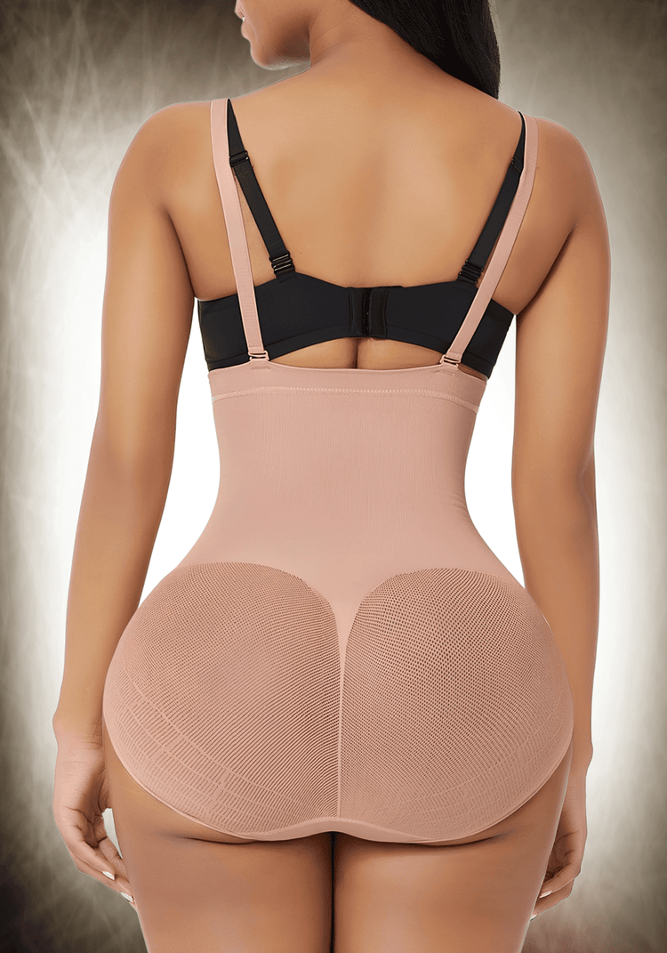 seamless shapewear bodysuit with tummy control, adjustable straps, and invisible shaping under clothing