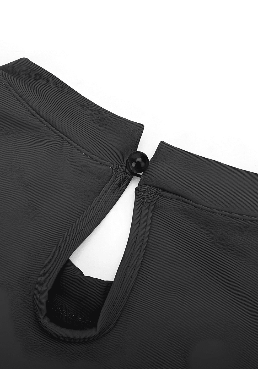 seamless shaping bodysuit with high neck back water drop opening and cap sleeves for waist-slimming support
