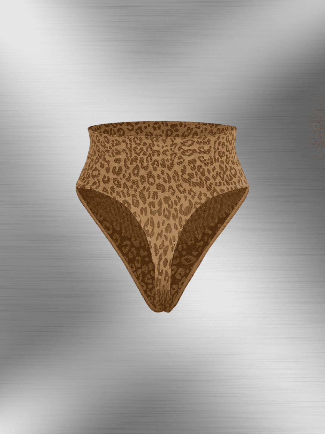 Leopard print seamless tummy control briefs with high-waist shaping and smooth sculpting fit for women