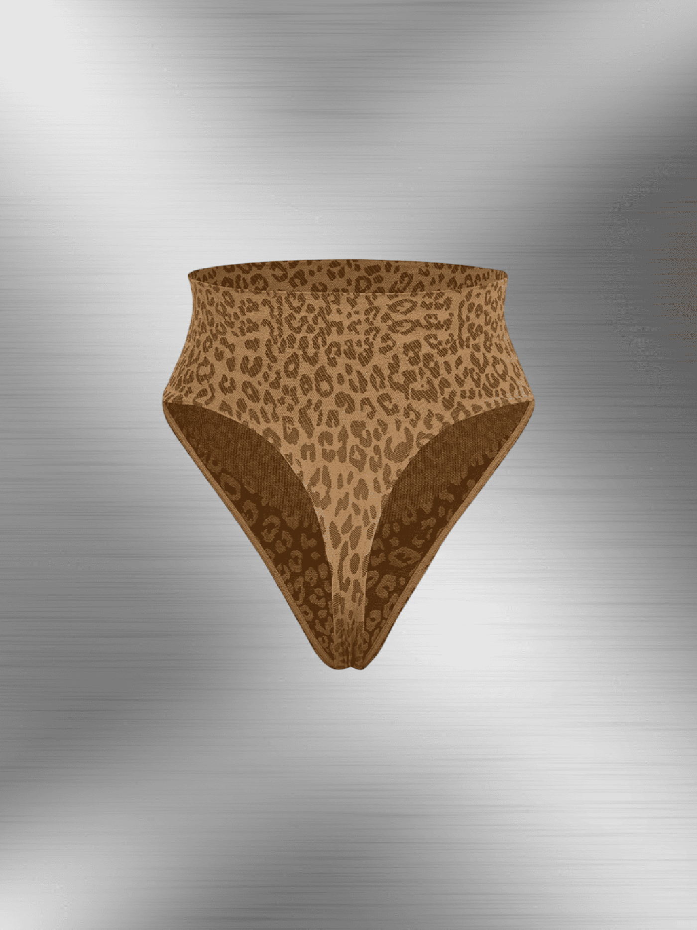 Leopard print seamless tummy control briefs with high-waist shaping and smooth sculpting fit for women