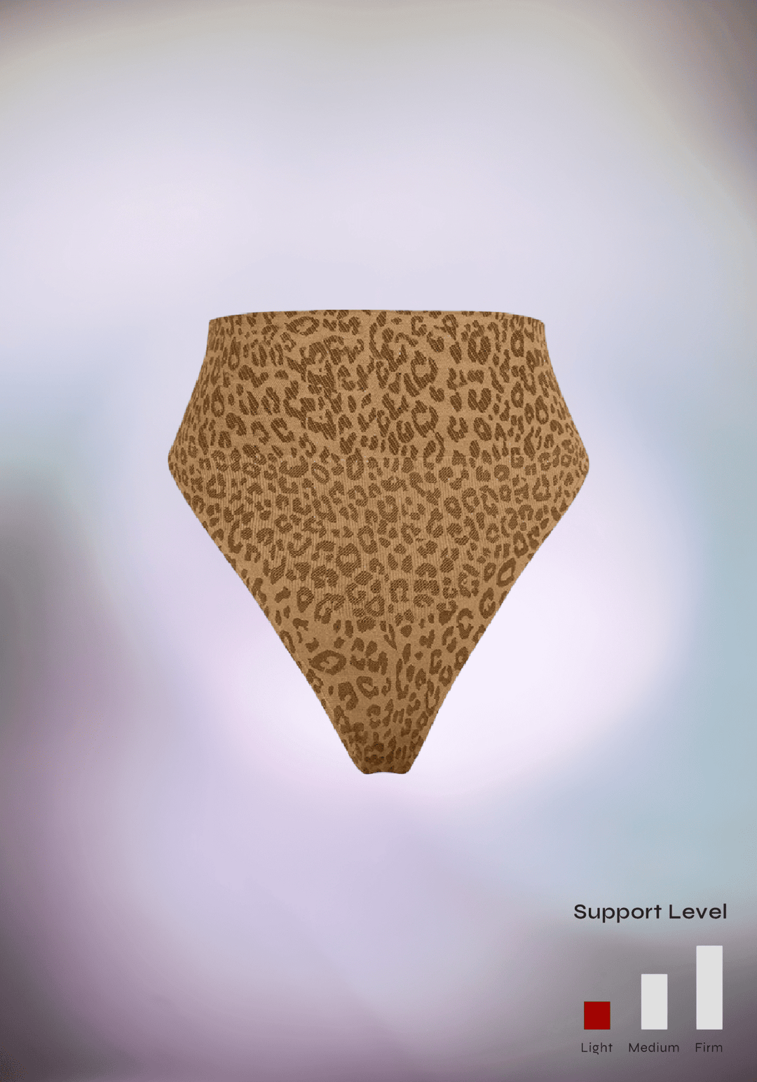 Leopard print seamless tummy control briefs with high-waist sculpting support and firm control for a smooth silhouette