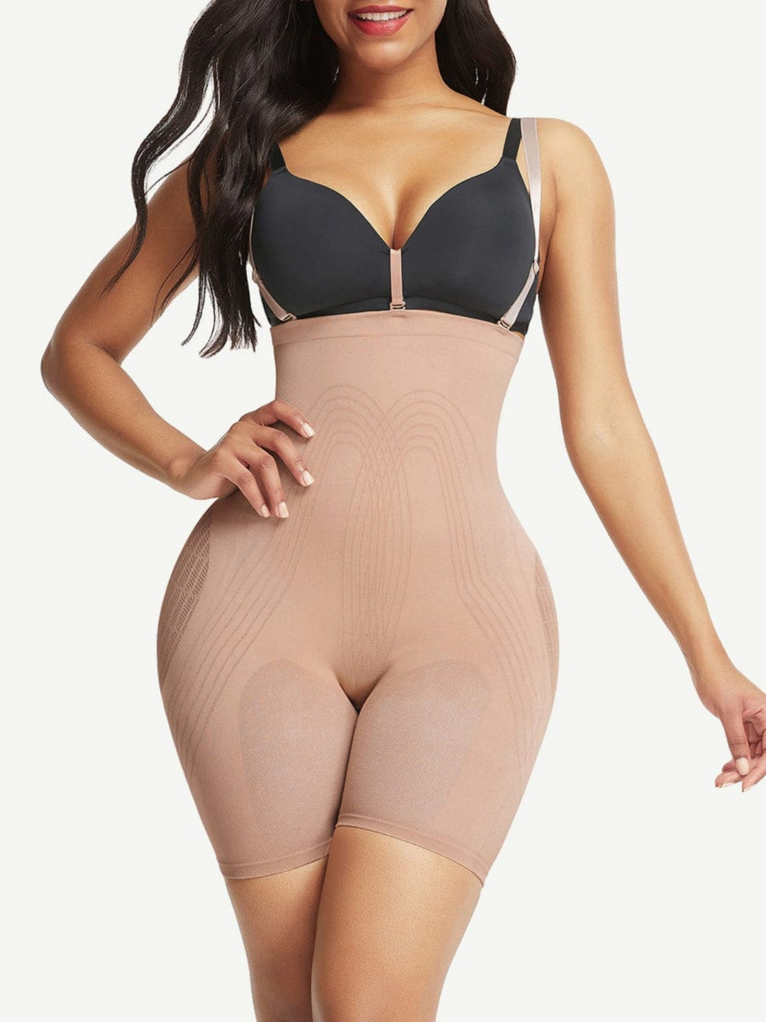 High-waisted Sculpt Bodysuit w/ Bra Clips Tight Fit