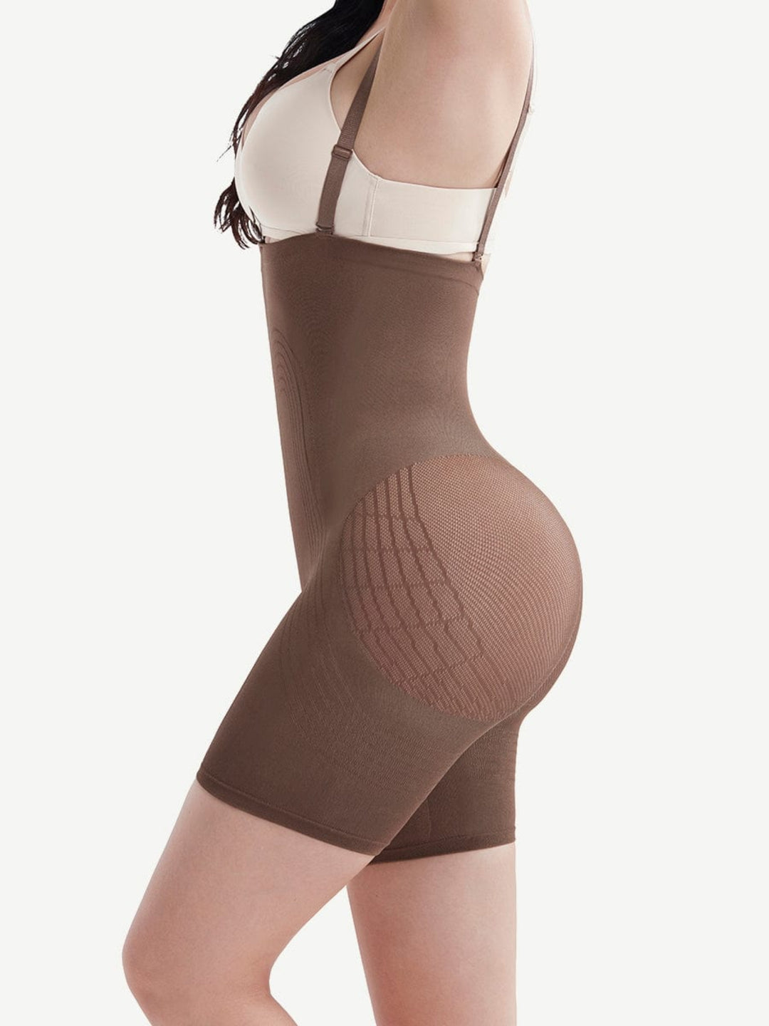 High-waisted Sculpt Bodysuit w/ Bra Clips Tight Fit