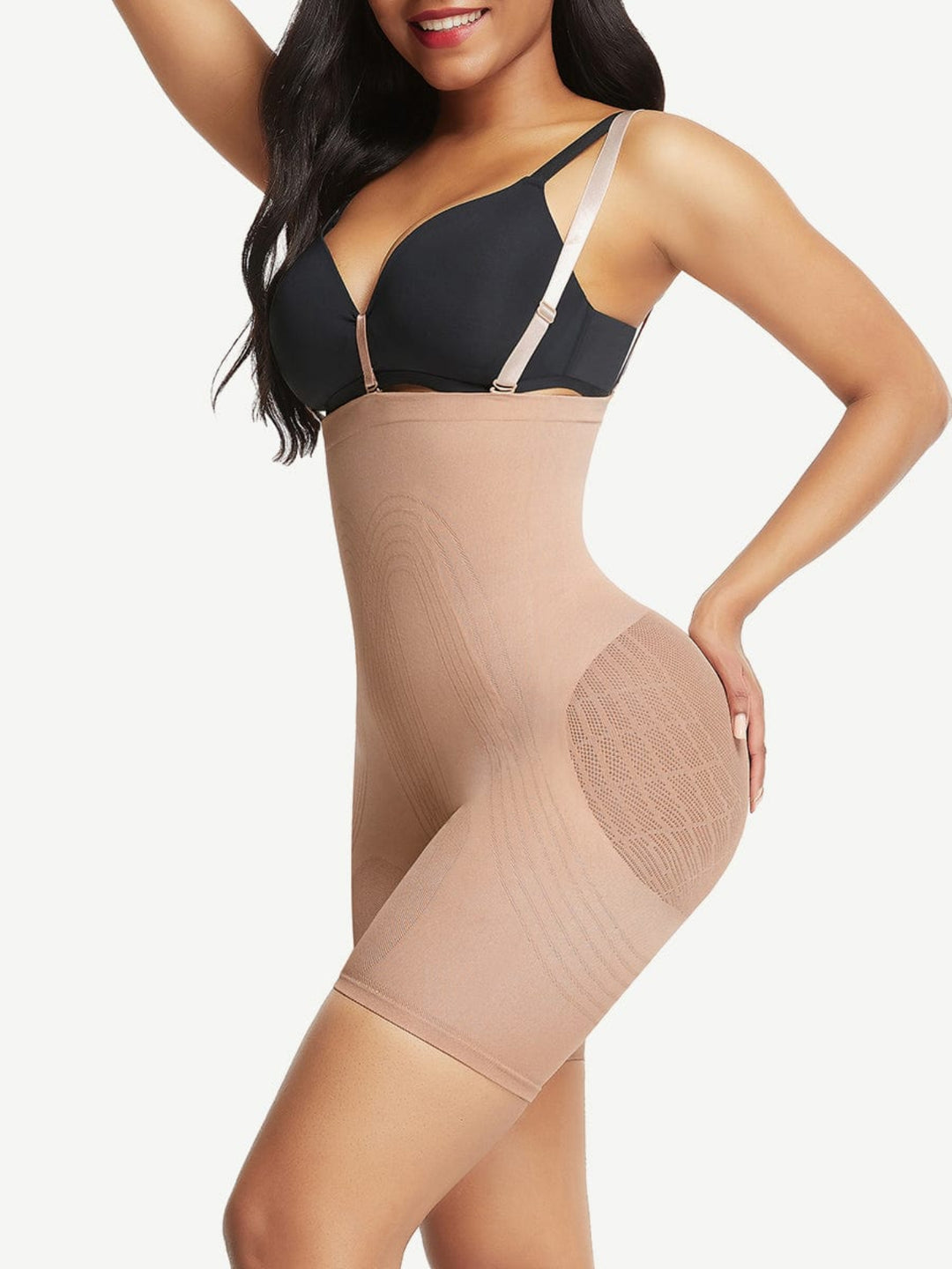 High-waisted Sculpt Bodysuit w/ Bra Clips Tight Fit