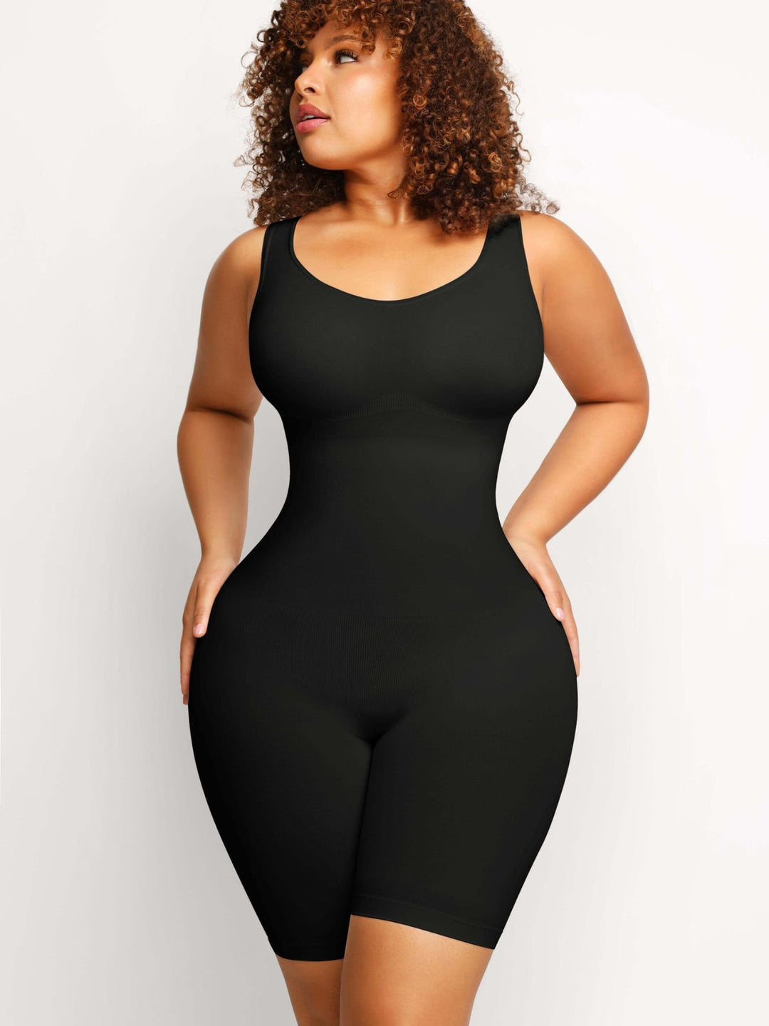 Seamless Sculpt Bodysuit Shapewear worn in black - front view