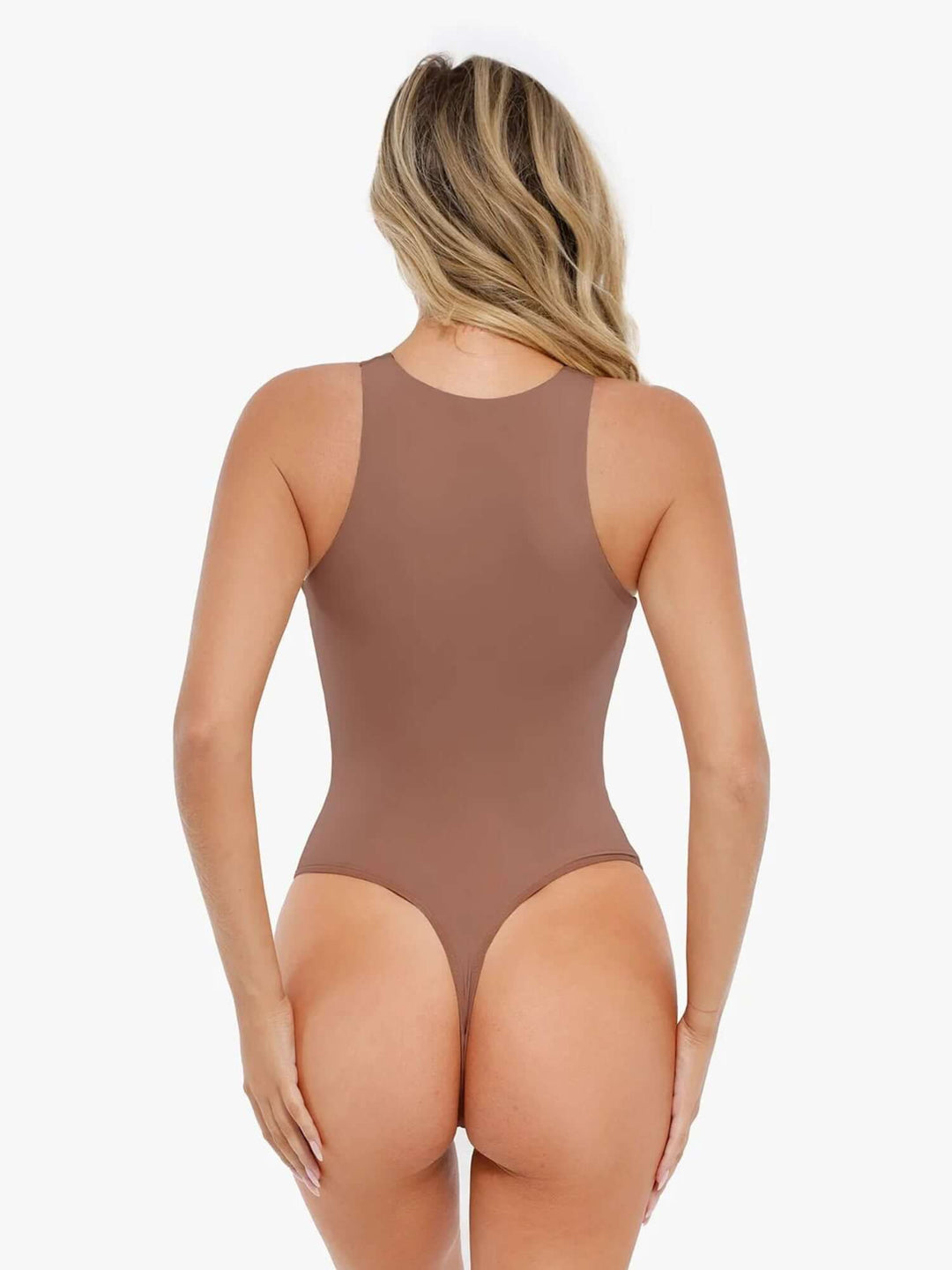 Everyday Shapely shapewear bodysuit with light compression, round neck, thong back and waist-sculpting fit, SKU MT220165