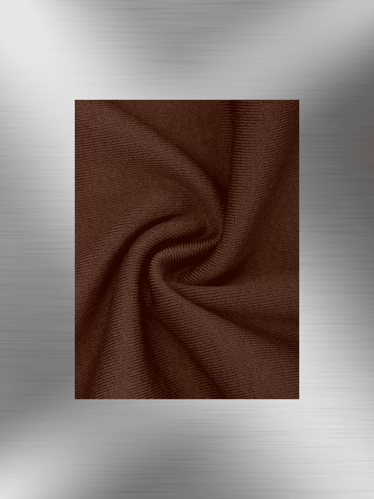 Brown seamless knit fabric texture for shaping dress with bust support, soft stretch and sculpting feel