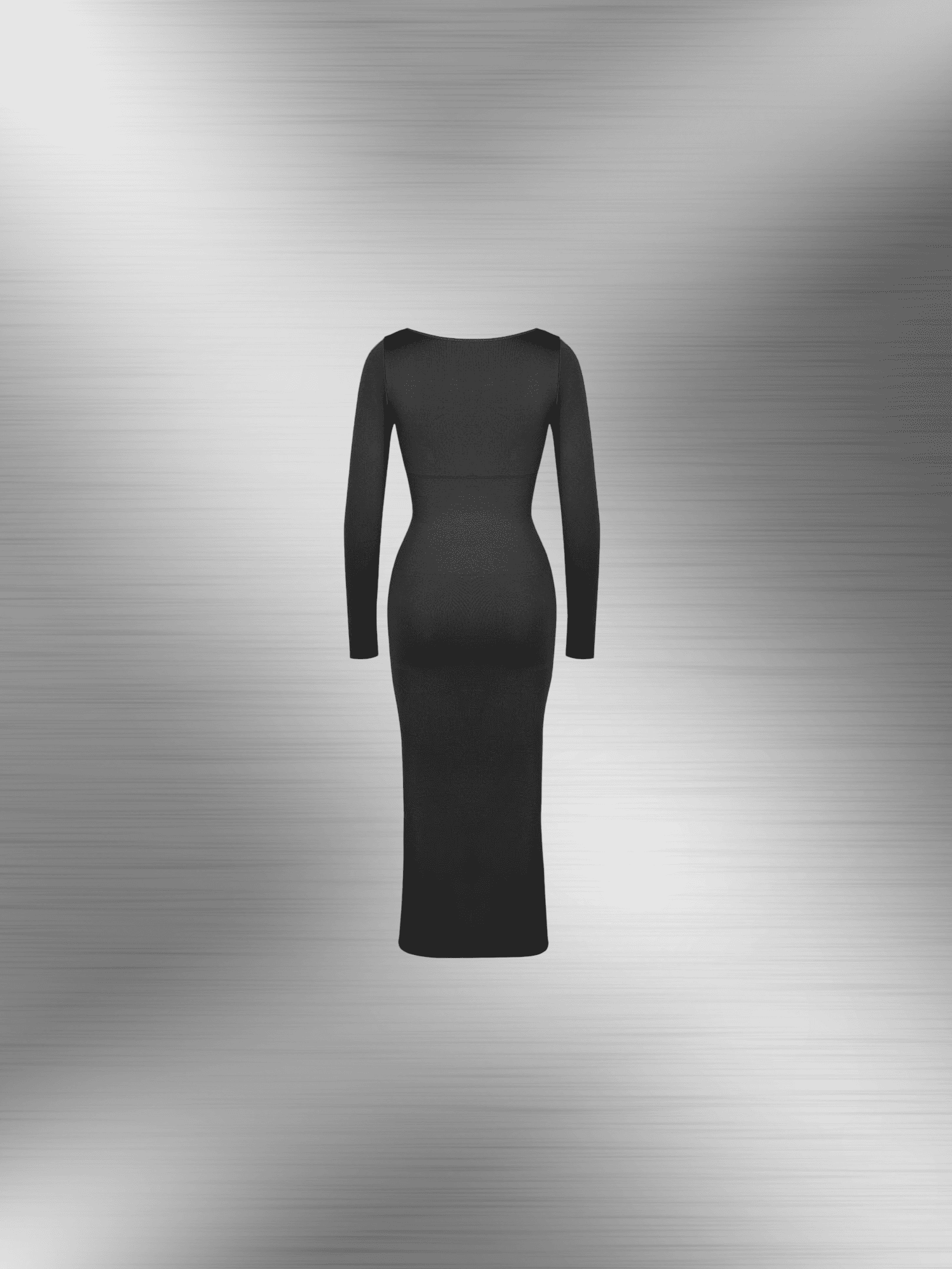 shaping dress with bust support black long-sleeve bodycon midi dress for waist sculpting and sleek evening style