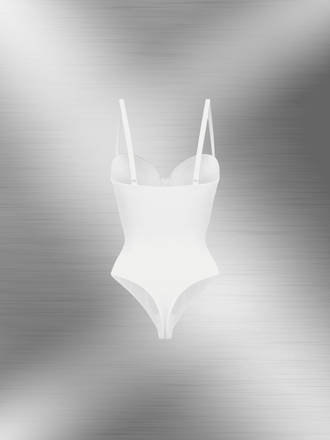 strapless cupped bodysuit with built-in cups and detachable straps for smooth, streamlined shapewear support