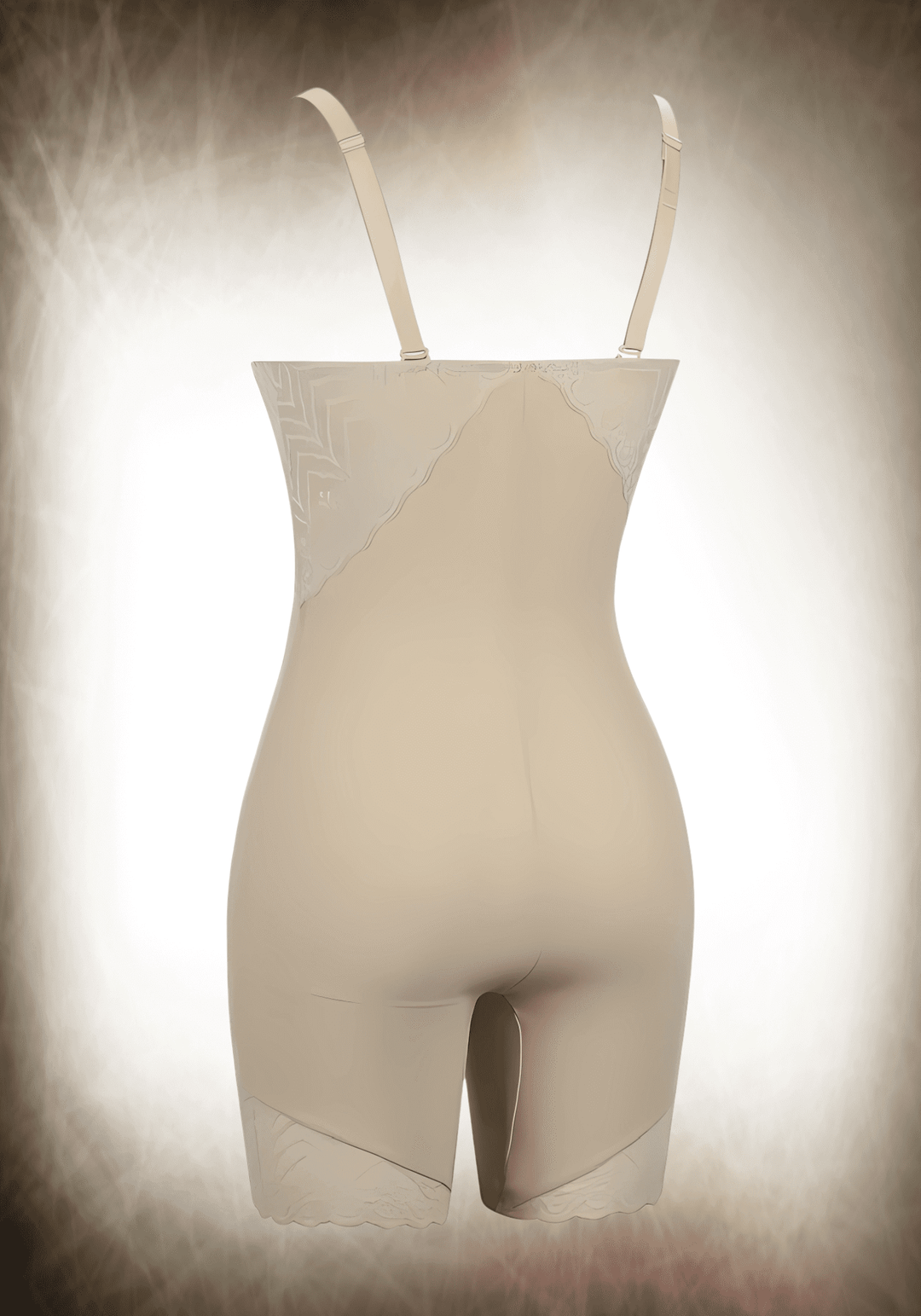 tummy control body shaper strapless beige bodysuit with removable straps for smooth shaping under dresses