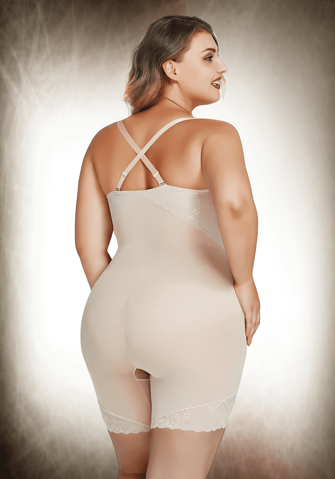 tummy control body shaper strapless bodysuit with removable straps and mesh abdominal panel for slimming support