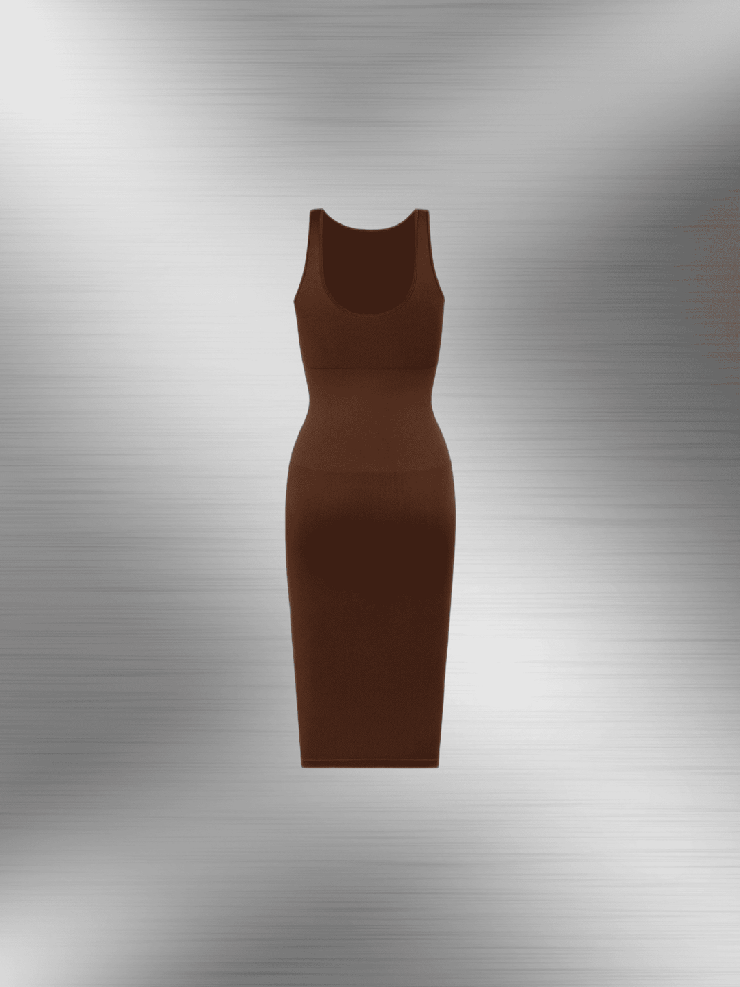 u-back shapewear dress brown open-back control body dress with flattering maxi silhouette and light tummy support