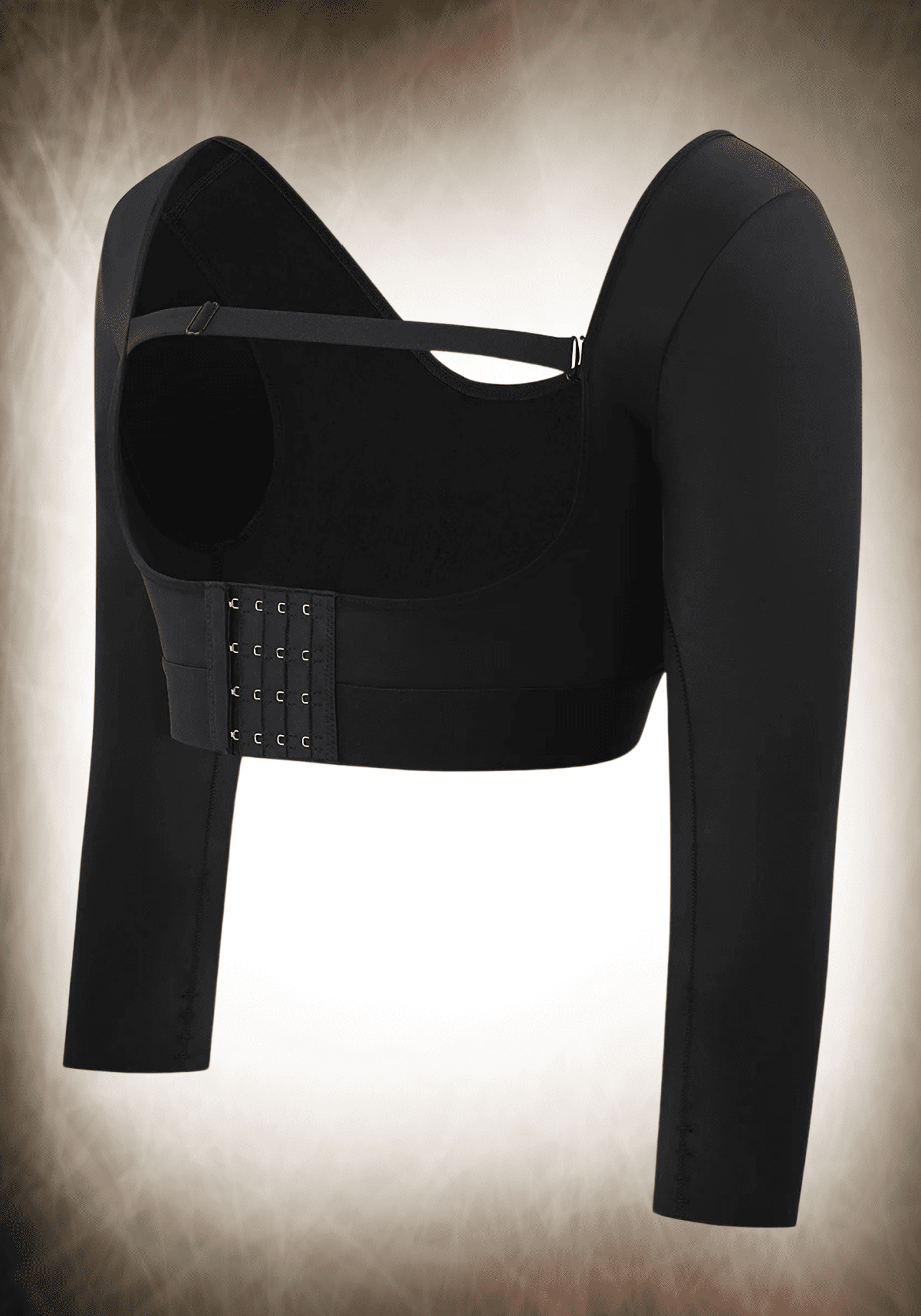 upper arm slimming body shaper black open bust long sleeve compression shapewear for slimmer upper body silhouette