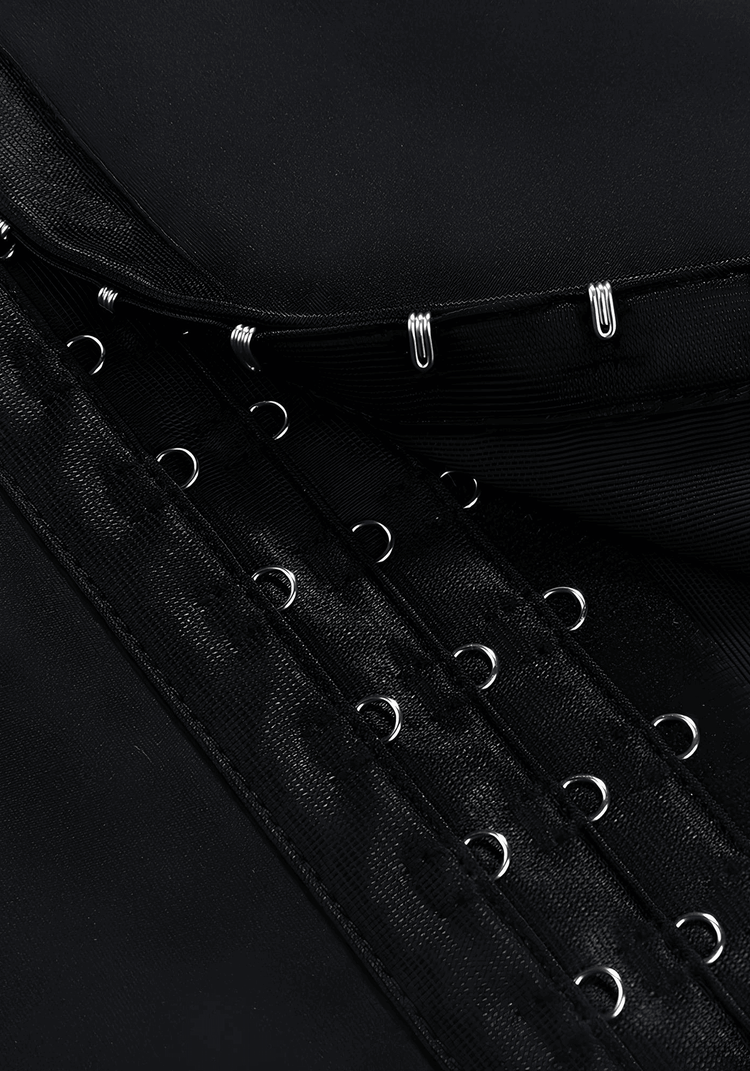 waist trainer leggings with hook-and-eye closure, high-waisted support, and anti-slip strip for a secure fit