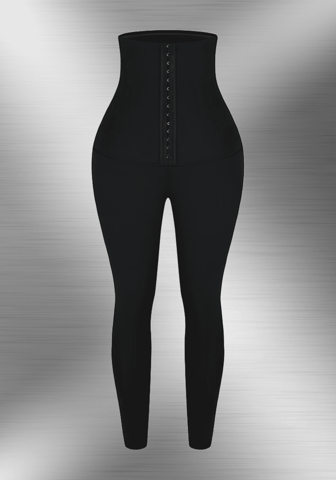 waist trainer leggings high-waisted black slimming fit leggings with hook-and-eye closure for secure support