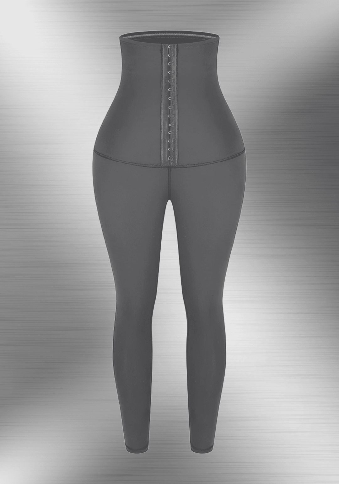 waist trainer leggings with high-waisted slimming fit and hook-and-eye closure for secure support