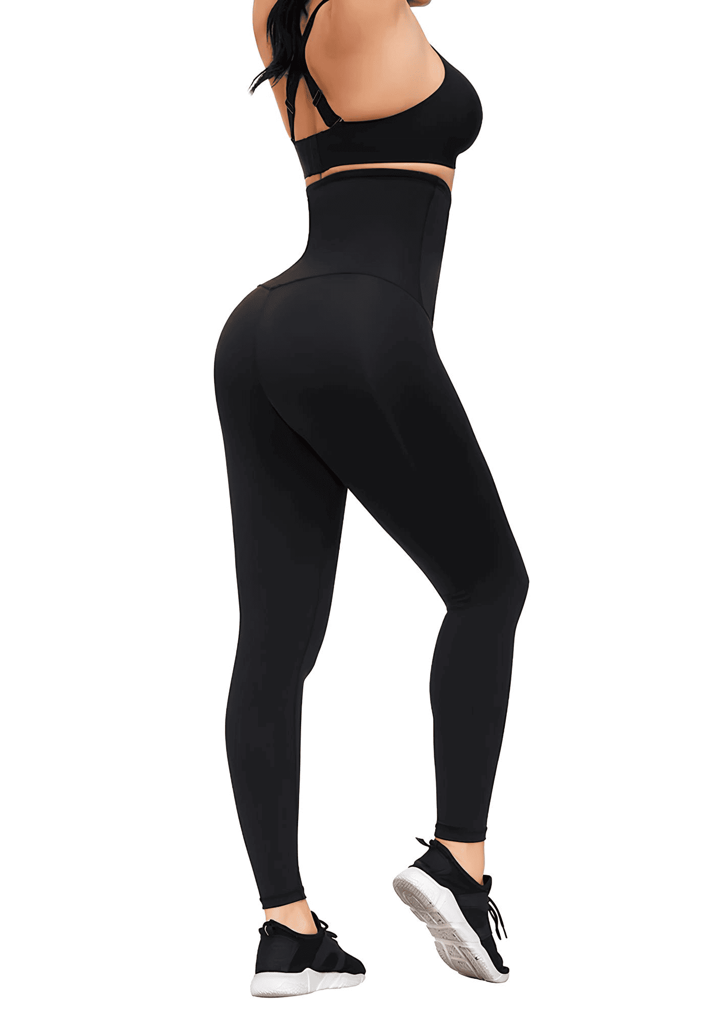 waist trainer leggings black high-waisted slimming fit leggings with secure support and anti-slip hold for workouts