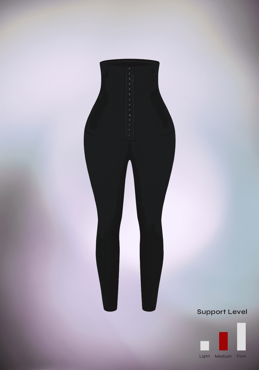 waist trainer leggings with high-waisted fit, hook-and-eye closure, and anti-slip support